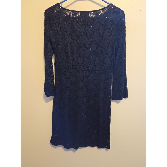 Laundry By Shelli Segal Dresses & Skirts - Laundry by Shelli Segal Navy Blue Floral Lace Empire Waist Sheath Dress 2